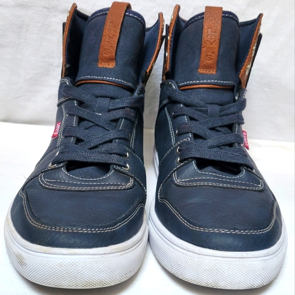 Levi's High top Men's blue faux leather shoes size 10.5